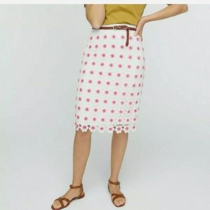 J.Crew floral crochet skirt in size 00, NWT